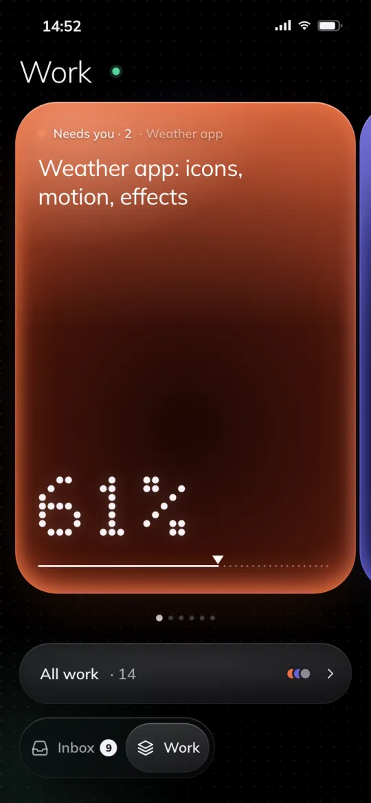 App clip: following the progress of a job, sample content